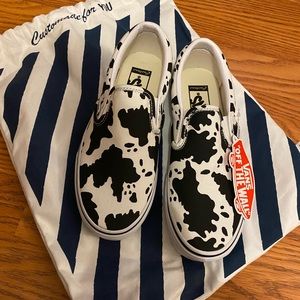 Vans Custom Cow Print Slide Ons